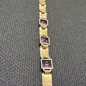Simons Gold and Purple Gemstone Bracelet